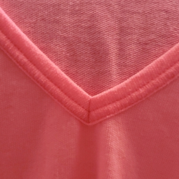 Women's Pink Top Comfy Womens Size 3X V-neck XXXL Drop Long Sleeve Is Pleated - Picture 9 of 9